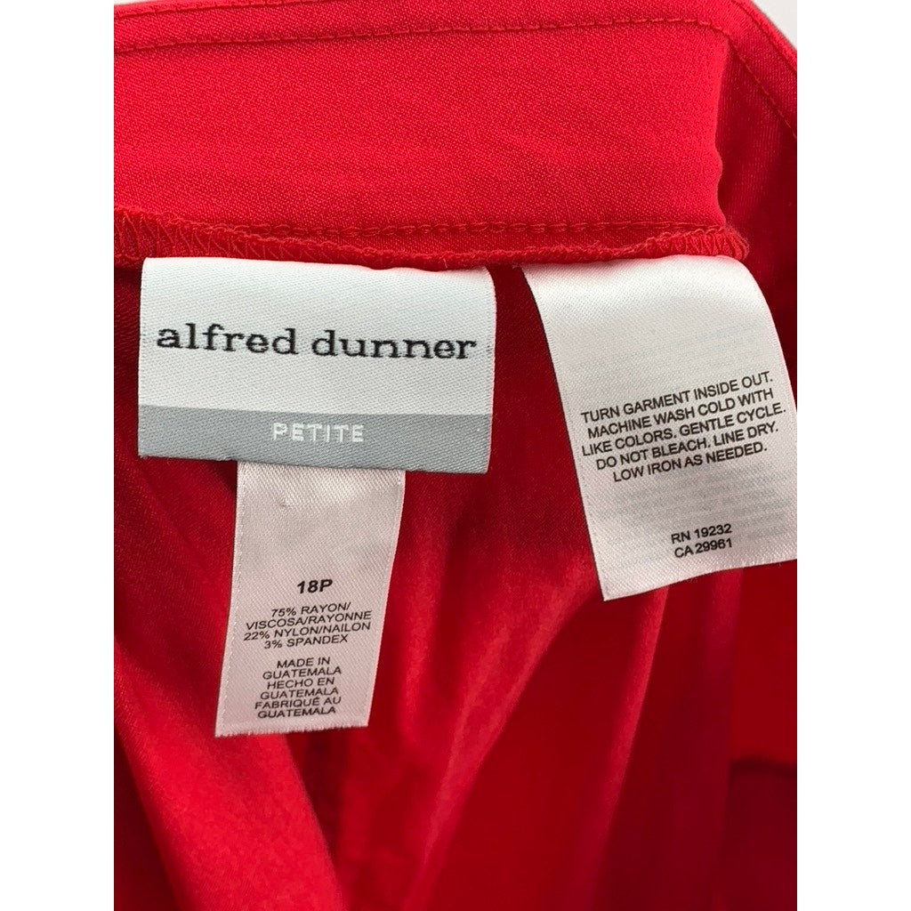 ALFRED DUNNER Women's Petite Red Bermuda Shorts SZ 18P