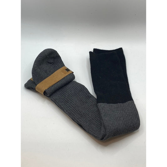LOOK FOOTWEAR Women's Dark Gray-Black Ribbed Over-The-Knee Socks SZ OS