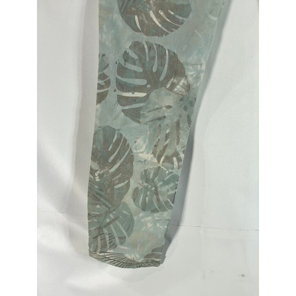 CABI Women's Green Paradise Palm Print Cropped Skinny Pants SZ 4