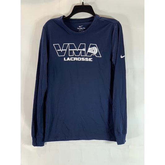 NIKE Men's Navy Dri-Fit VMA Lacrosse Logo Crewneck Long Sleeve T-Shirt SZ S