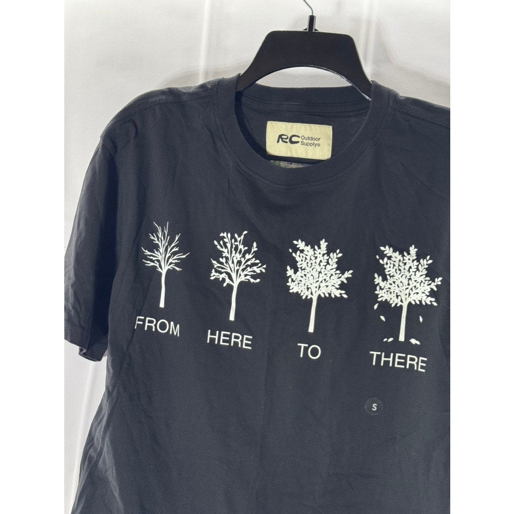 RC OUTDOOR SUPPLY Men's Black From Here To There Short Sleeve T-Shirt SZ S