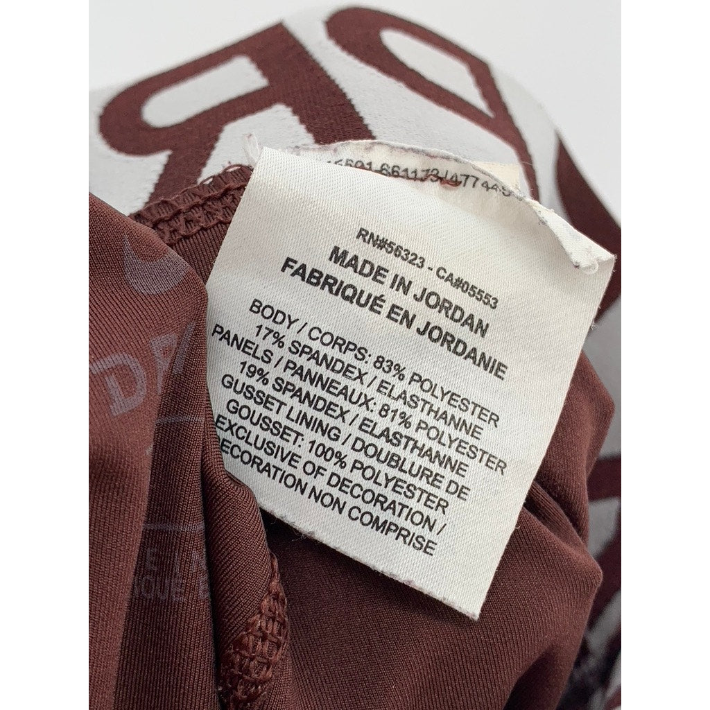 NIKE PRO Women's Brown Intertwist Logo High-Rise Leggings SZ S