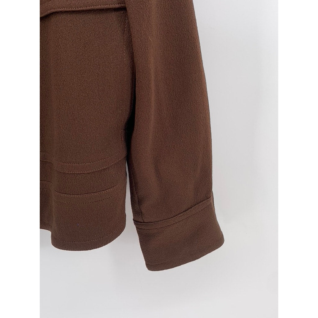 UNBRANDED Women's Brown Vintage Zip-Up Jacket SZ S