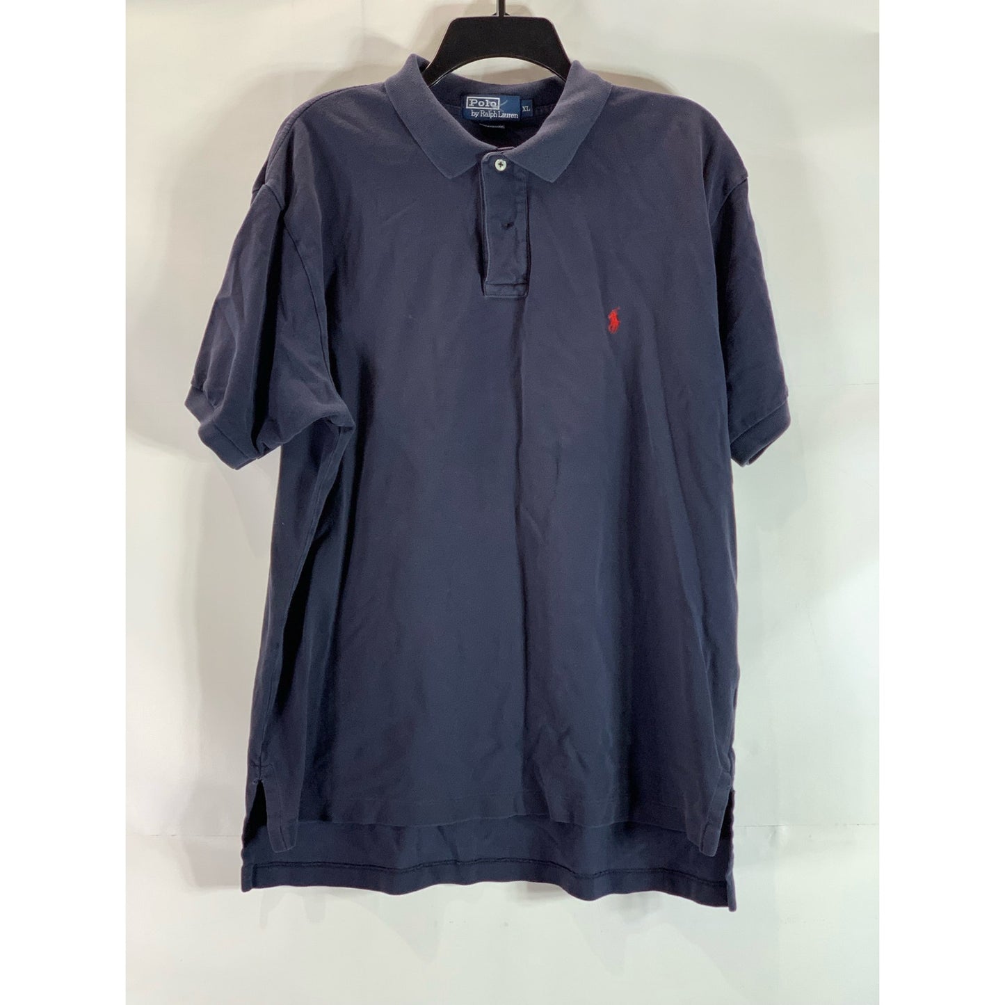 POLO BY RALPH LAUREN Men's Navy Textured Regular-Fit Short Sleeve Polo SZ XL