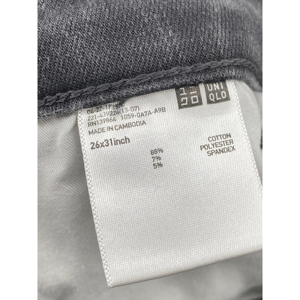 UNIQLO JEANS Women's Black Denim Ultra-Stretch High-Rise Skinny-Leg Jeans SZ 26