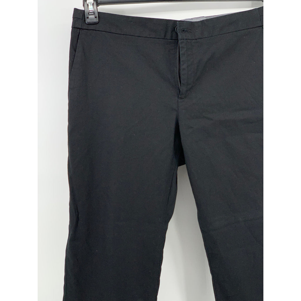 BANANA REPUBLIC Women's Black Solid Hampton Fit Cropped Chino Pant SZ 12
