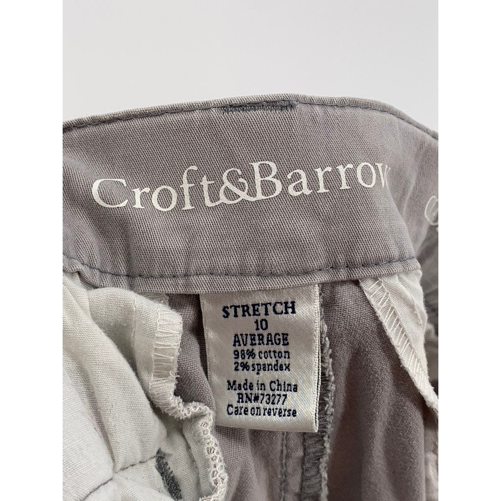 CROFT & BARROW Women's Gray Classic-Fit Straight-Leg Pants SZ 10