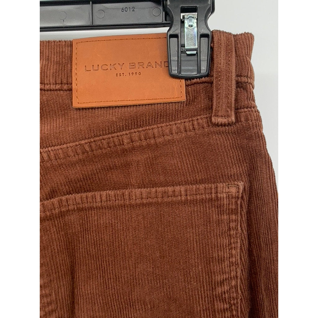 LUCKY BRAND Women's Brown Corduroy Bootcut Straight-Leg Pants SZ 0/25