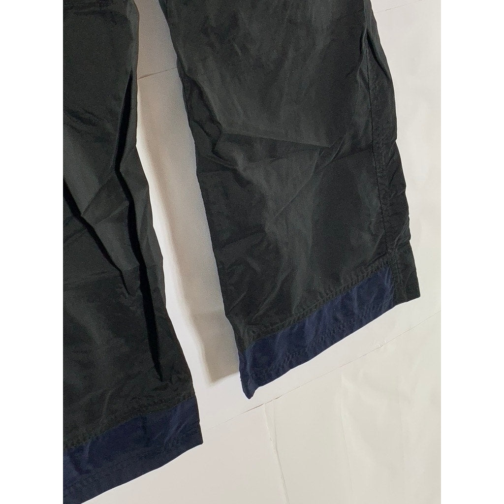 KATAYON Women's Black/Navy Solid Regular-Fit Straight-Leg Pants SZ 6