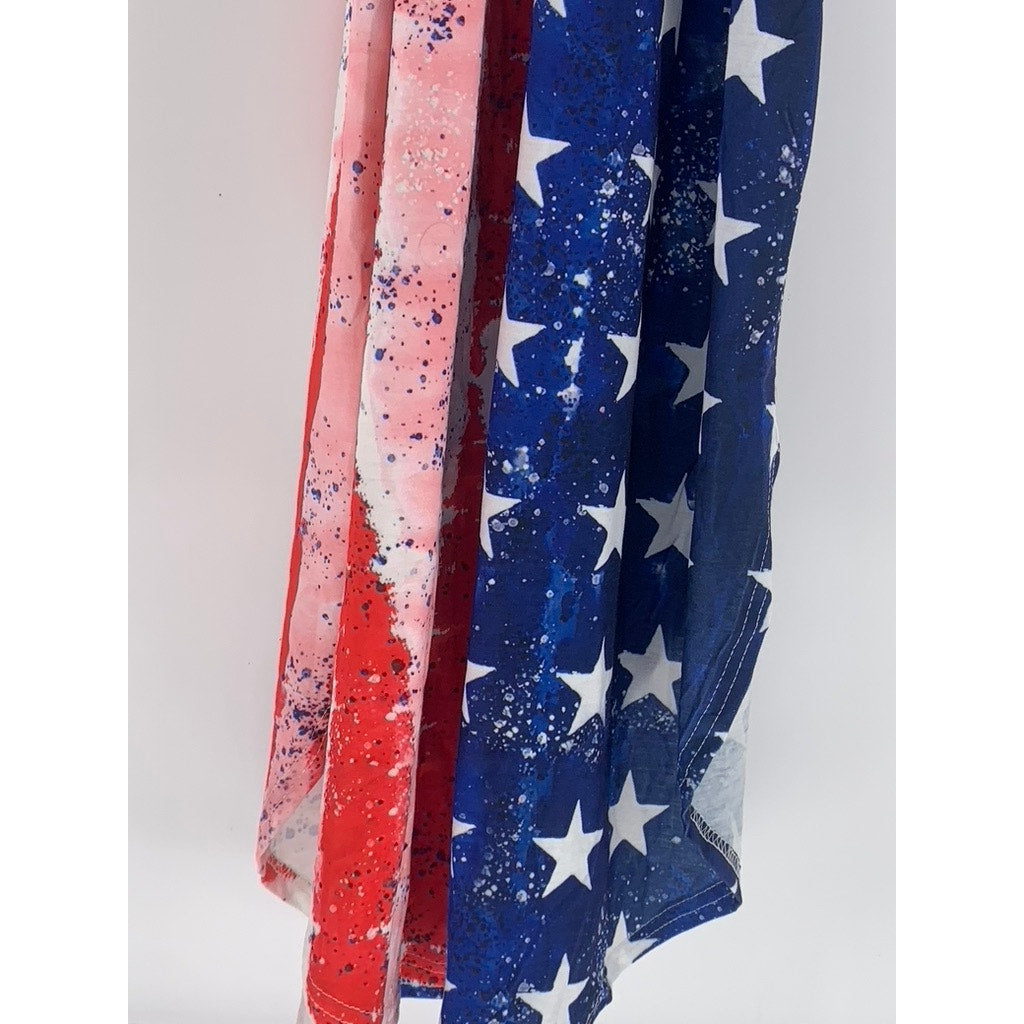 FOR G AND PL Women's American Flag Print Maxi Tank Dress SZ L