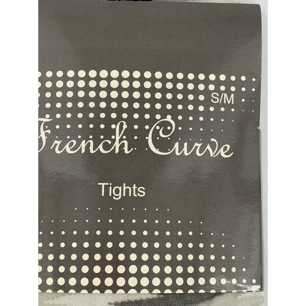 FRENCH CURVE Women's Gray-White Sheer Printed Pull-On Tights SZ S/M