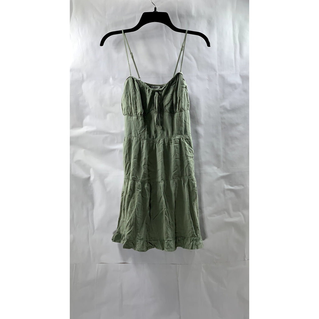 CI SONO Women's Sage Green Sweetheart Spaghetti Strap Tiered Mini Dress SZ S