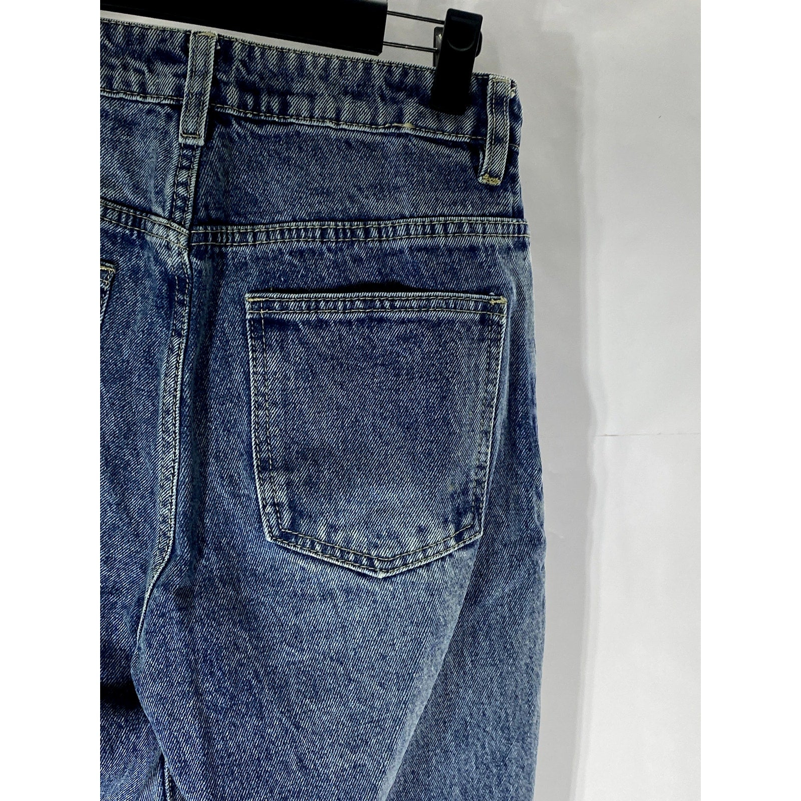 SUPERDOWN Women's Dark Blue Denim Raw Hem Straight-Leg Five-Pocket Jean SZ 26