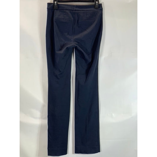 NYDJ Women's Oxford Navy Ponte Knit Lift Tuck Technology Slim Trouser Pants SZ 0