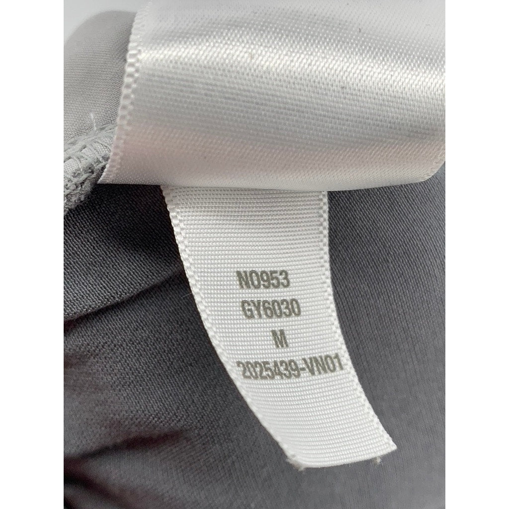 MADEWELL Women's Gray Satin Elastic-Waist Straight-Leg Full-Length Pants SZ M