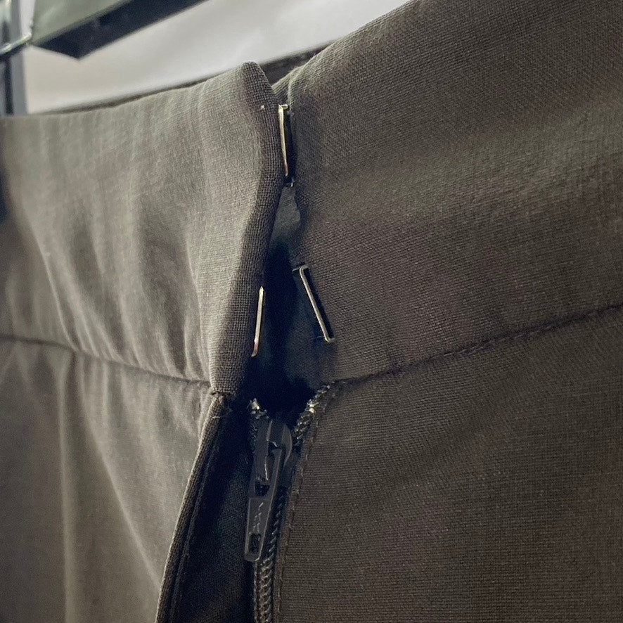 BEBE Women's Dark Brown Wool-Spandex Straight-Leg Dress Pant SZ 0