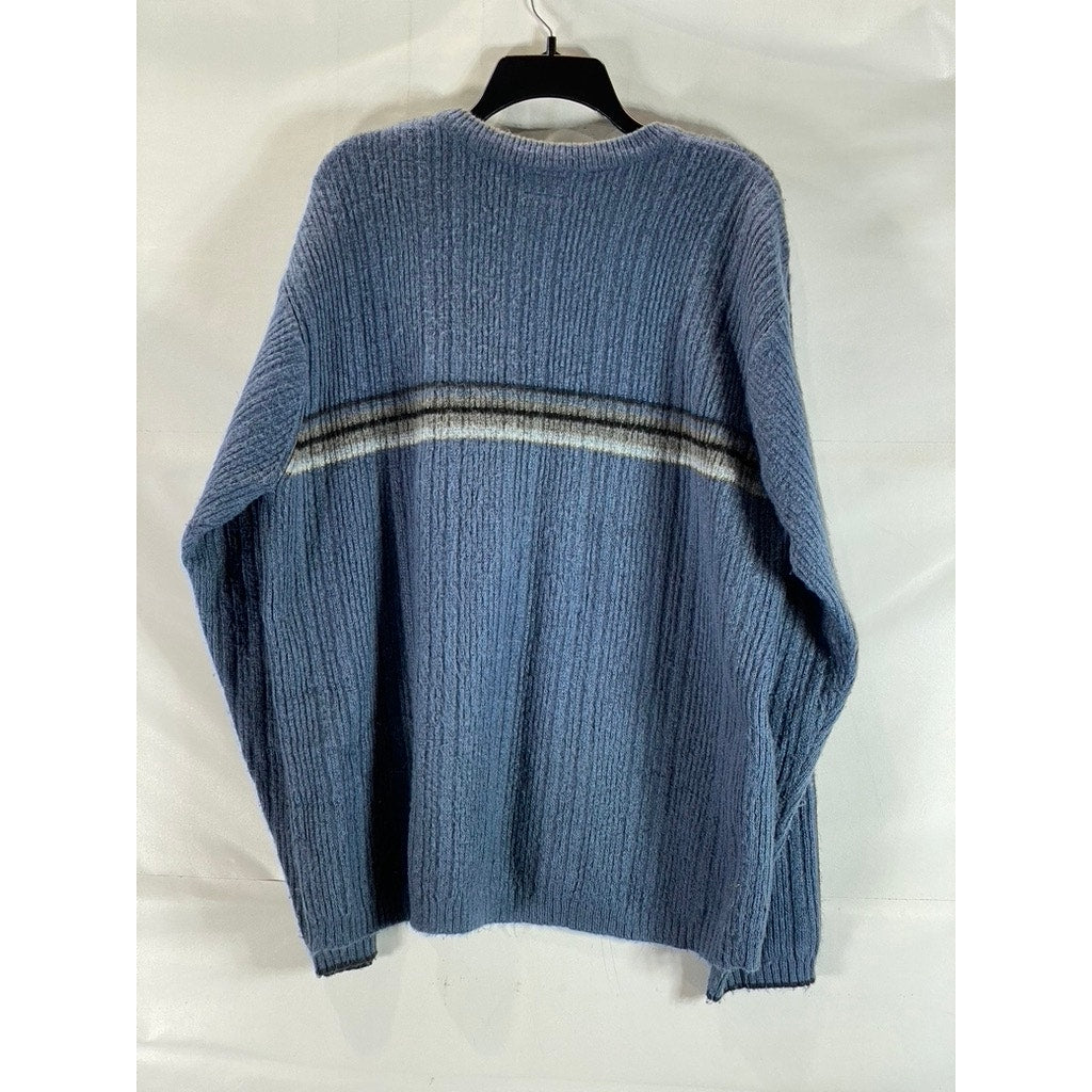 ARIZONA JEAN COMPANY Men's Blue Striped Vintage Crewneck Pullover Sweater SZ XL