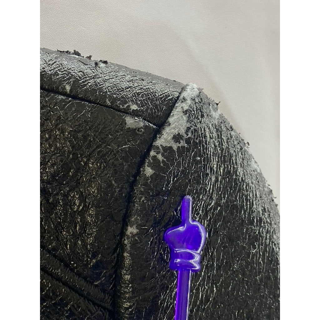 ZARA TRAFALUC Women's Black Faux-Leather Zip-Up Motorcycle Jacket SZ S