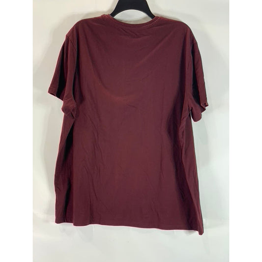 GOODFELLOW & CO Men's Burgundy Crewneck Standard-Fit Lyndale T-Shirt SZ 2XL