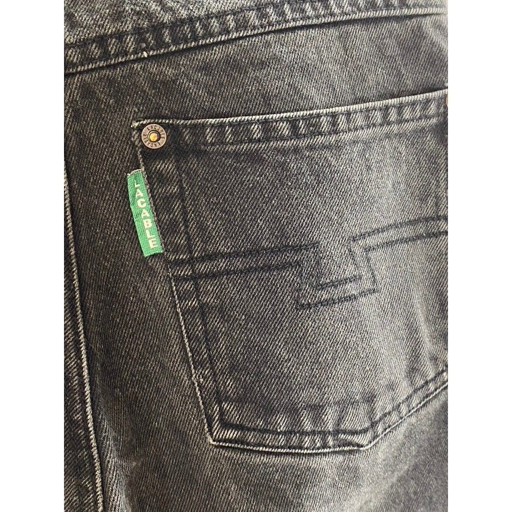 LACABLE Women's Vintage Black Slim-Leg High-Rise Denim Five-Pocket Jean SZ 27