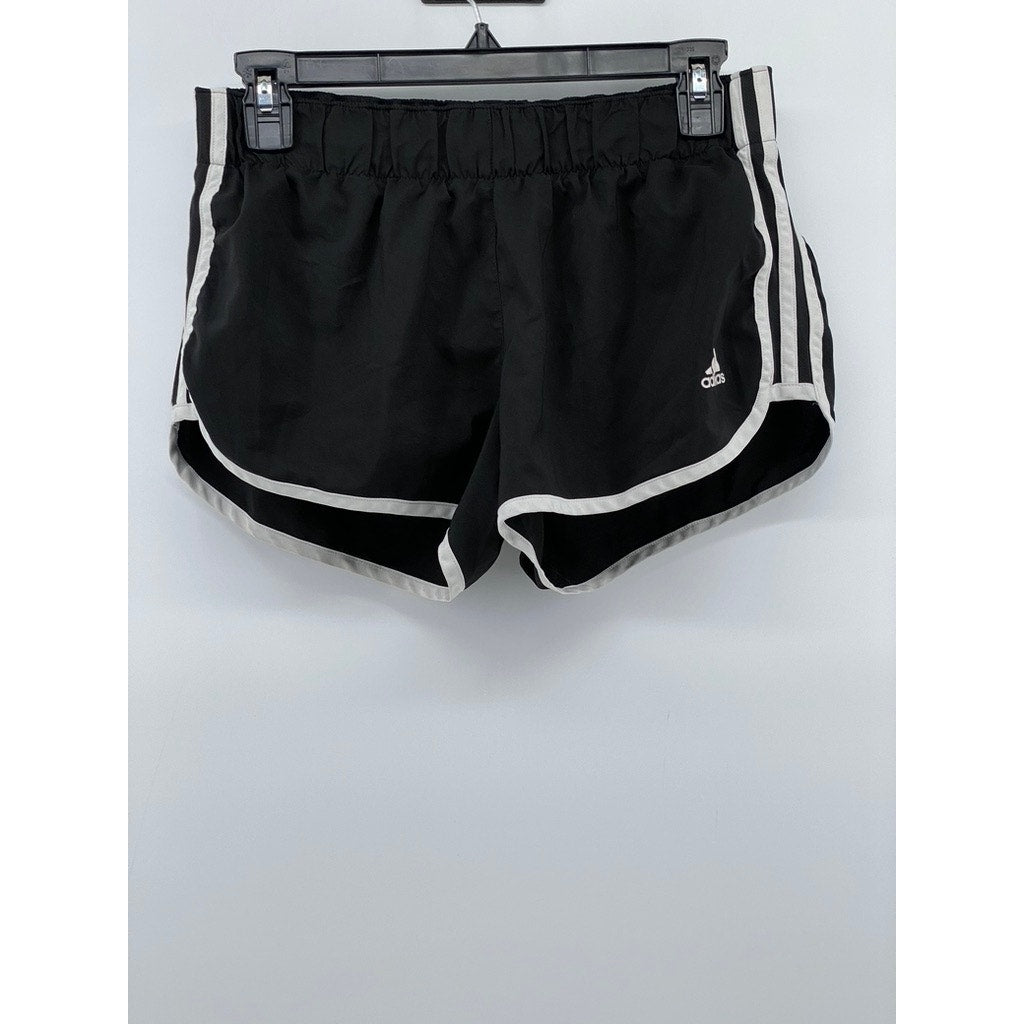 ADIDAS Women's Black M10 3-Stripe Running Shorts SZ S