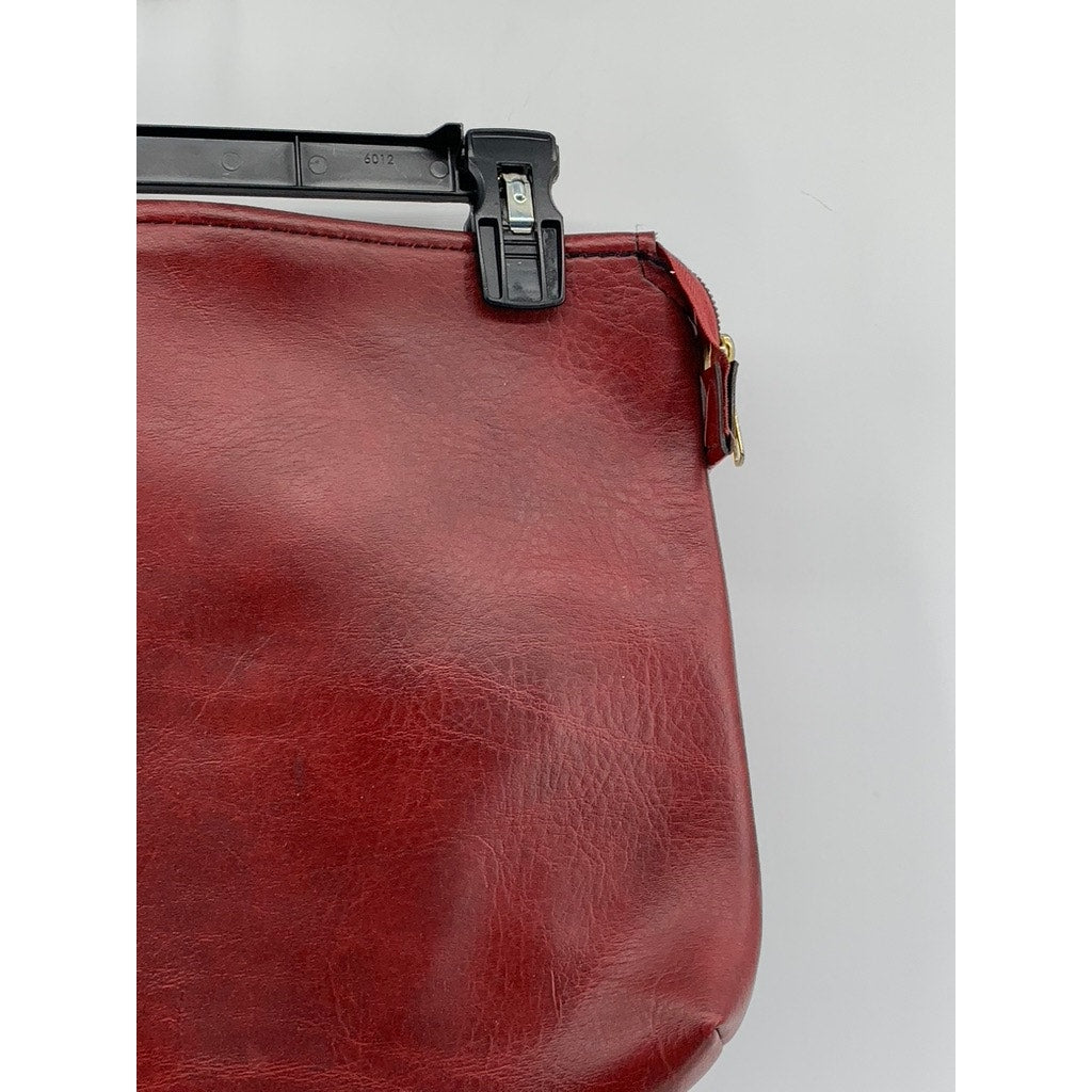 SCOVILL Women's Burgundy Leather Large Clutch Bag