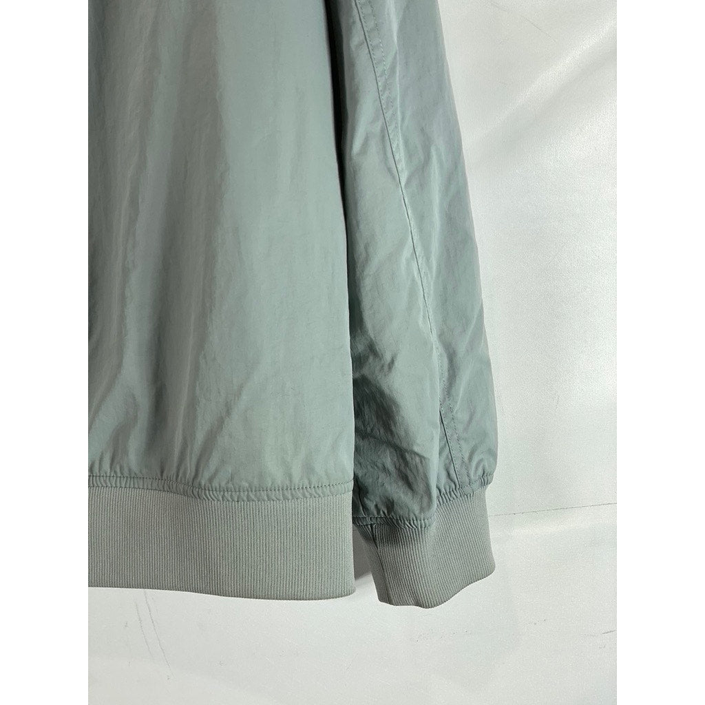 EDGAR + ASH Men's Gray Full-Zip Windbreaker Bomber Jacket SZ M