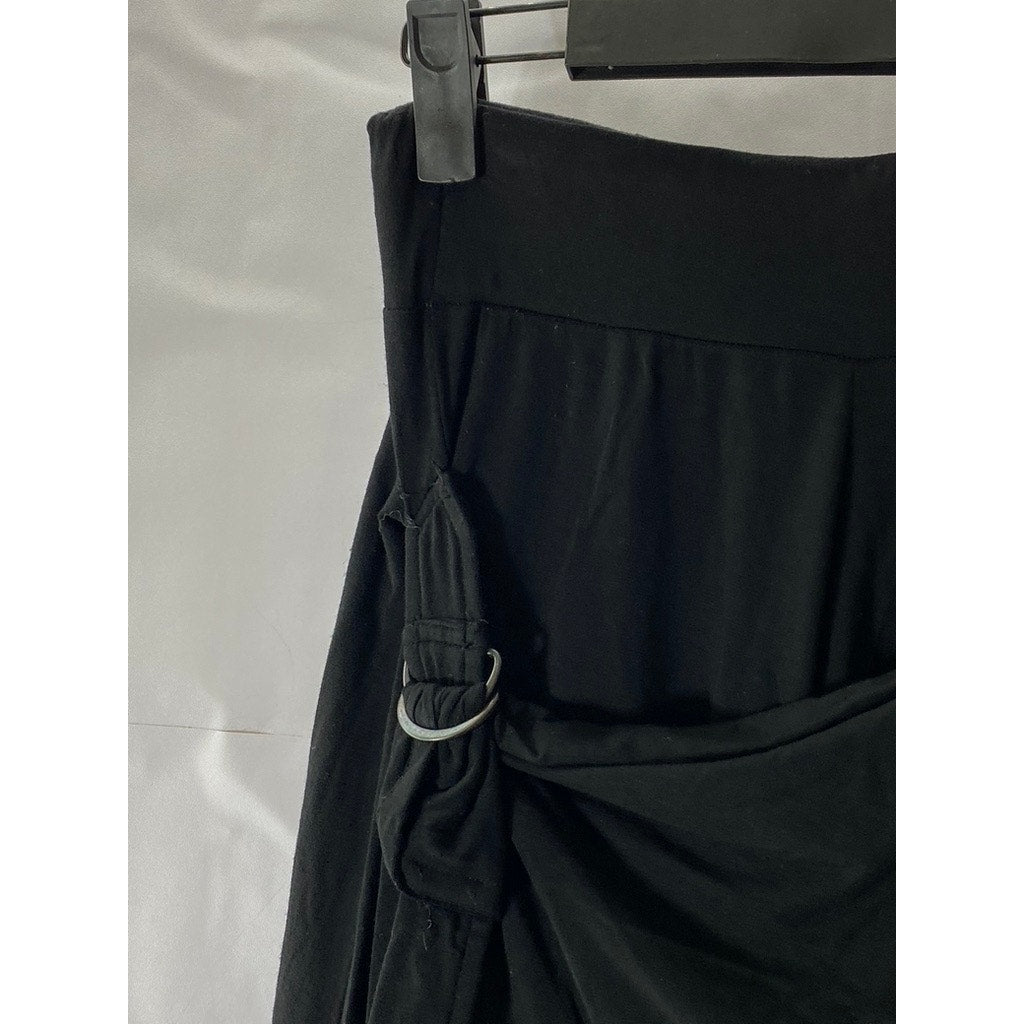 UNBRANDED Women's Black Relaxed-Fit Wrap Pant SZ S