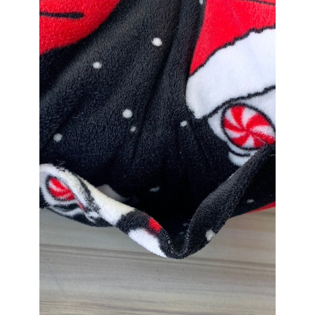 NO BOUNDARIES Women's Black Peppermint Skull Fleece Hoodie Sweater SZ M