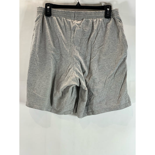 CHAMPION Men's Light Gray Regular-Fit Solid Pull-On Sweat Shorts SZ M