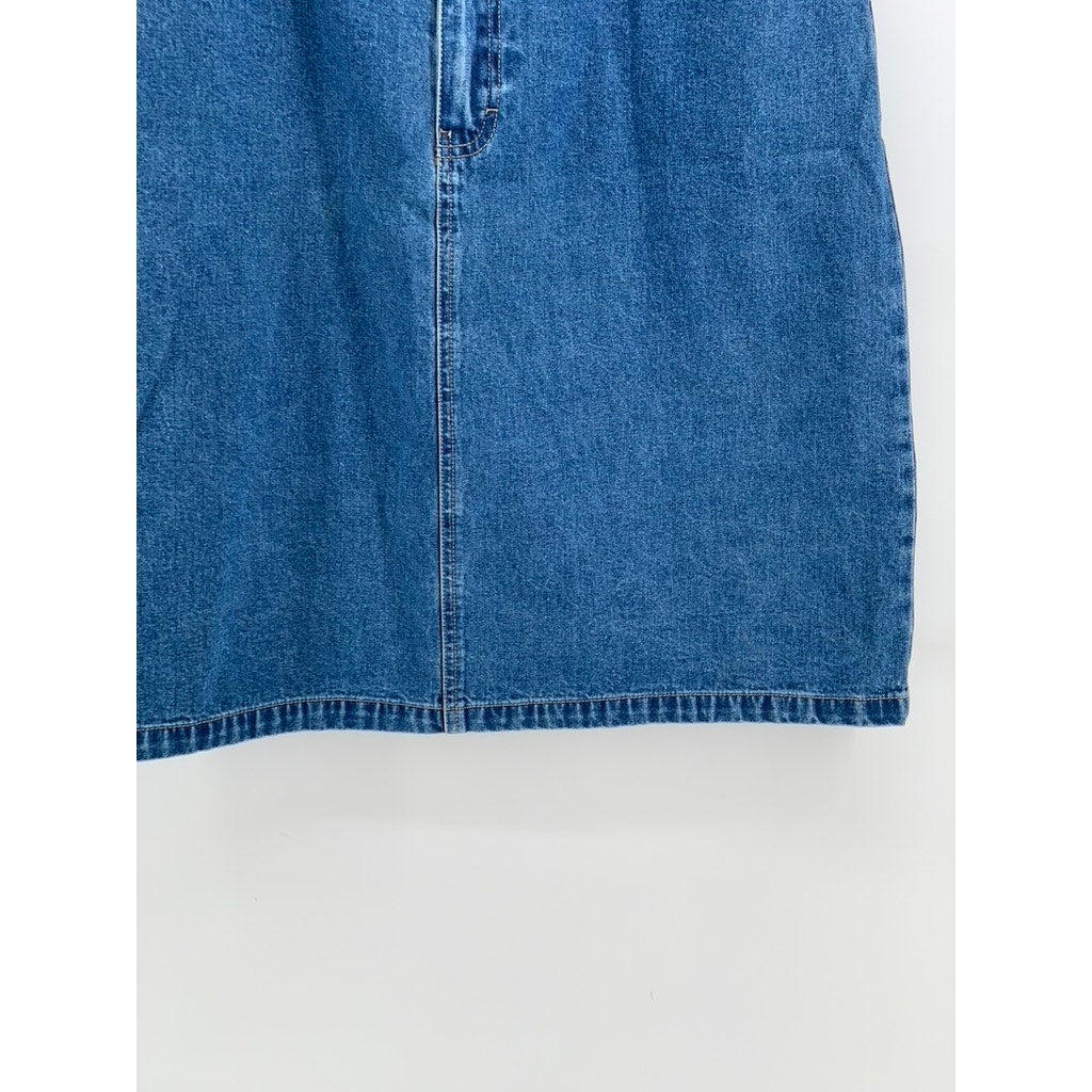 EDDIE BAUER Women's Blue Denim Vintage A-Line Cotton Skirt SZ 16