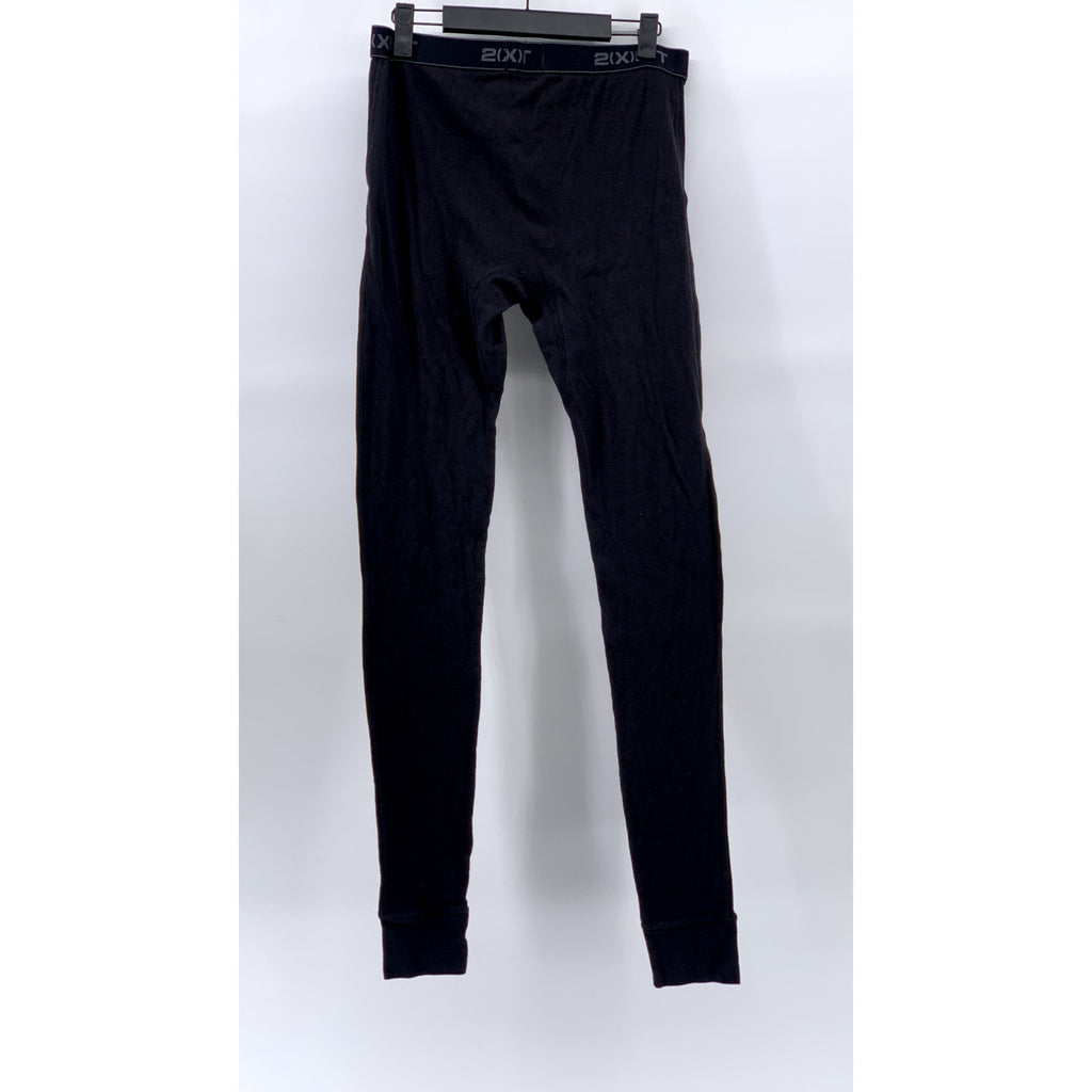 2(X)IST Men's Black Elastic Waist Logo Fitted Long John Under Layer Pant SZ L