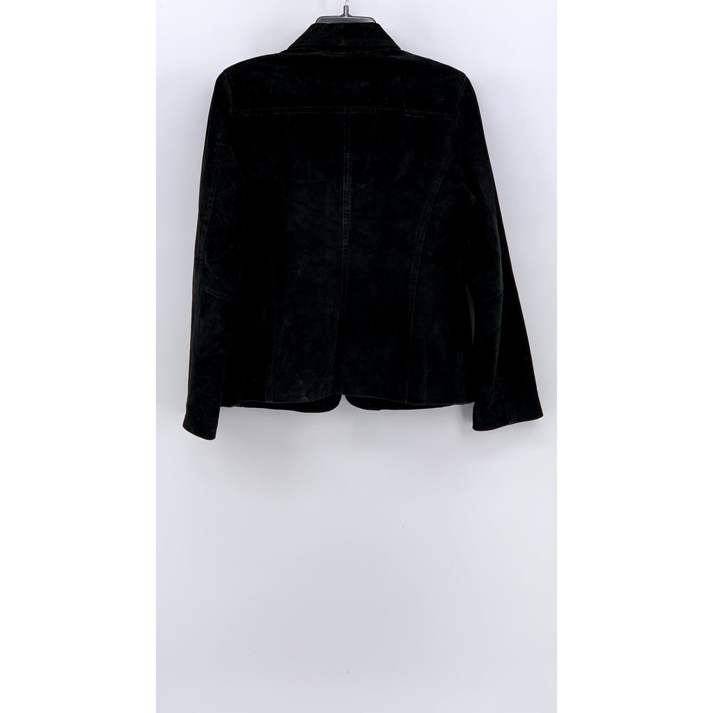 LIZ CLAIBORNE Women's Black Suede Zip-Up Jacket SZ M