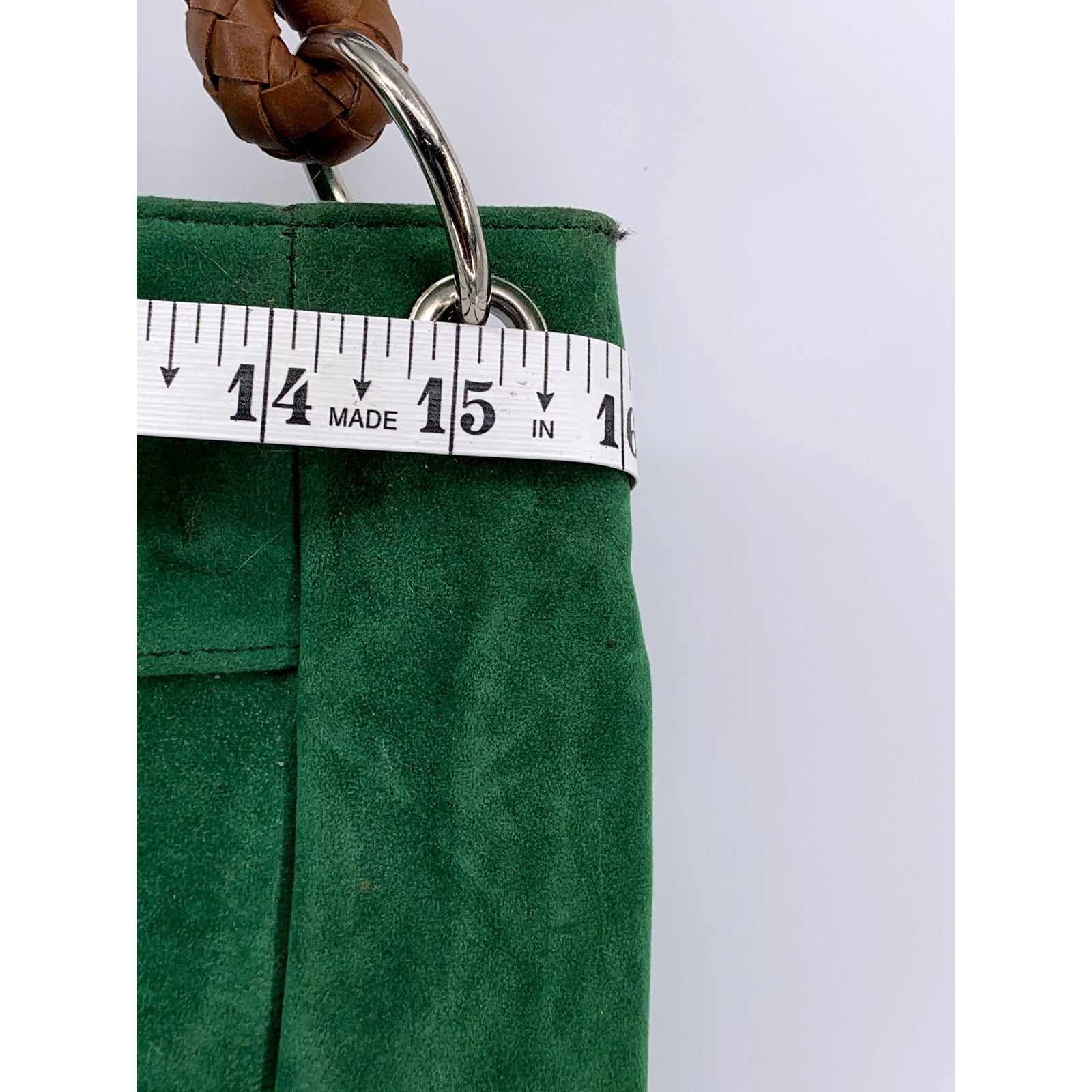 TWIGGY LONDON Women's Vintage Dark Green Suede Leather Shoulder Bag