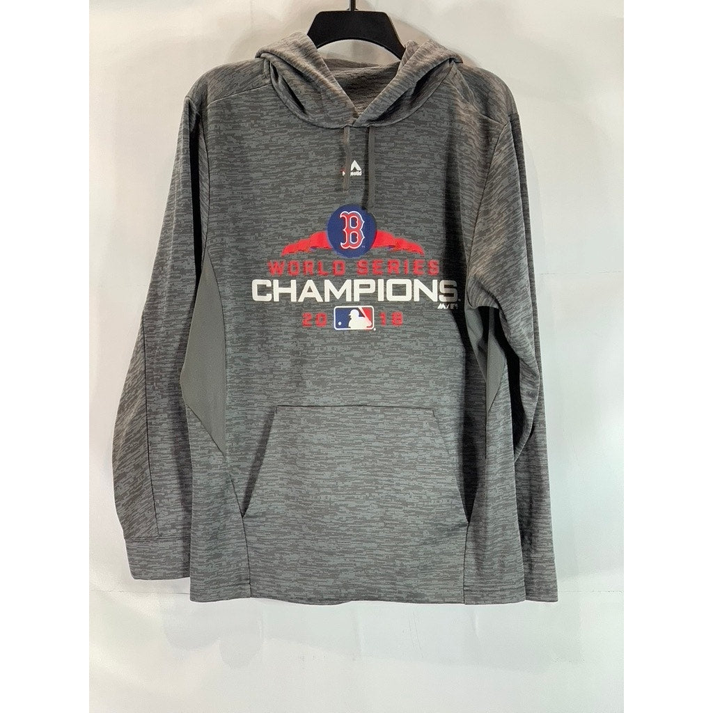 MAJESTIC Men's Gray Boston Red Sox World Series Champions Streak Hoodie SZ S