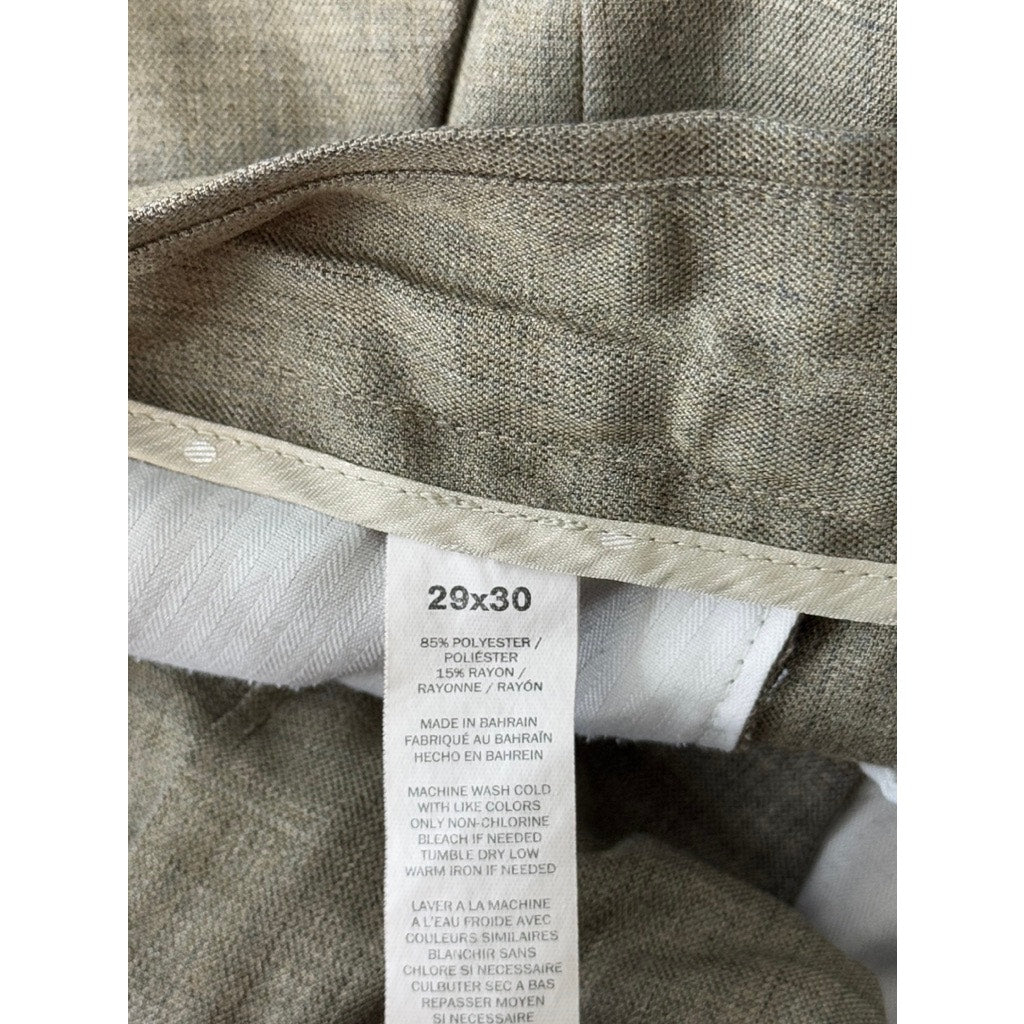 PERRY ELLIS Men's Tan Straight-Leg Flat Front Dress Pants SZ 29X30