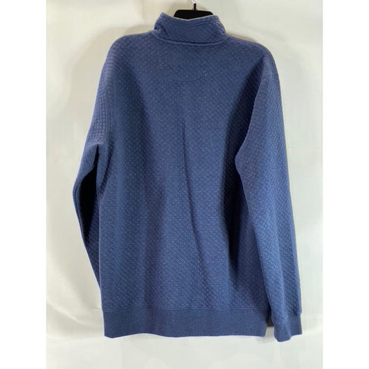 ORVIS Men's Navy Quilted Quarter-Zip Pullover Sweater SZ M