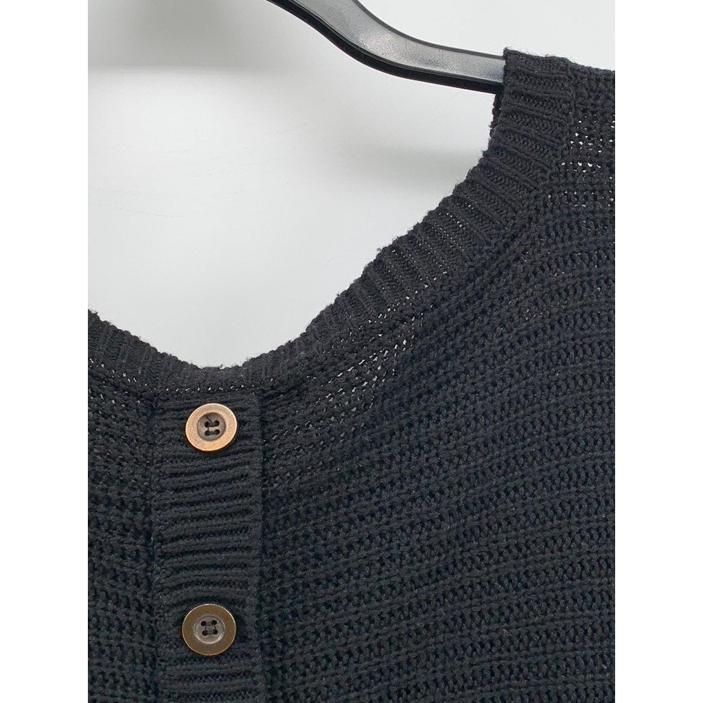 LA VIE 89 Women's Plus Black Knit Back Button Sweater SZ 2X