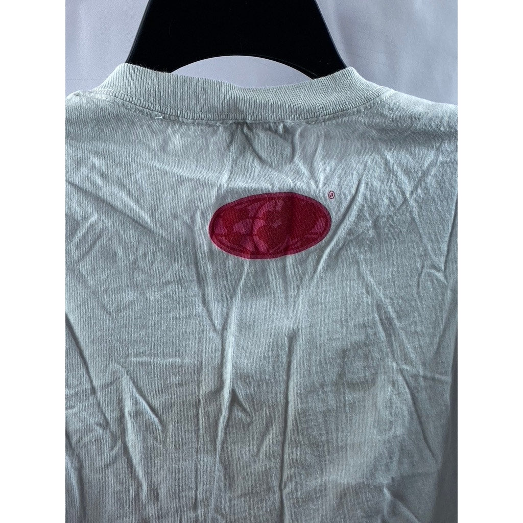 SSOP Men's White-Red DJ Graphic Crewneck Short Sleeve T-Shirt SZ L