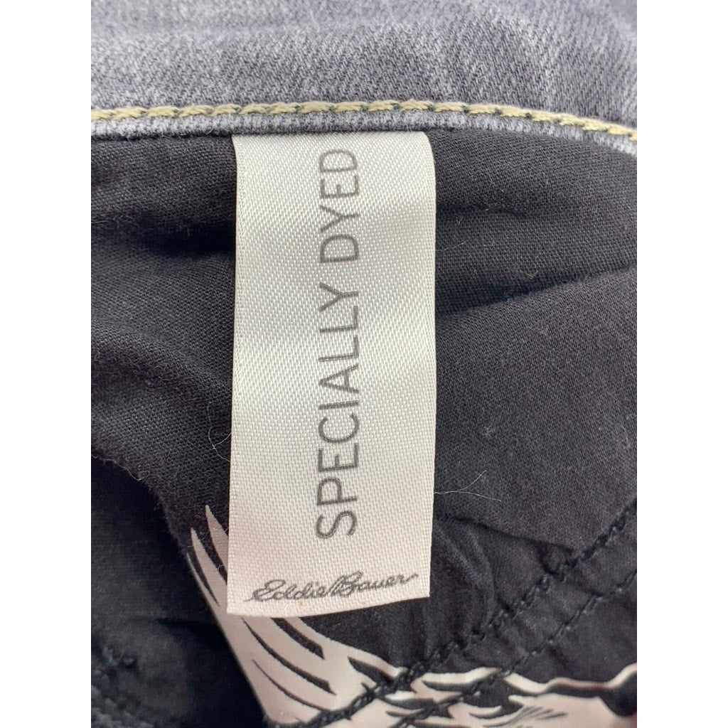 EDDIE BAUER Women's Gray Special Dyed Slim Straight Slightly Curvy Jeans SZ S 4