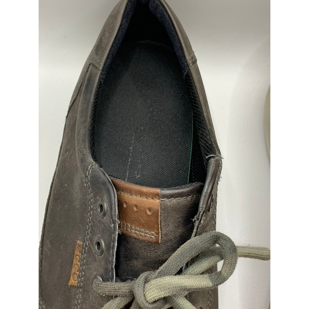 ECCO Men's Gray Faux-Leather Lightweight Sneakers SZ 12