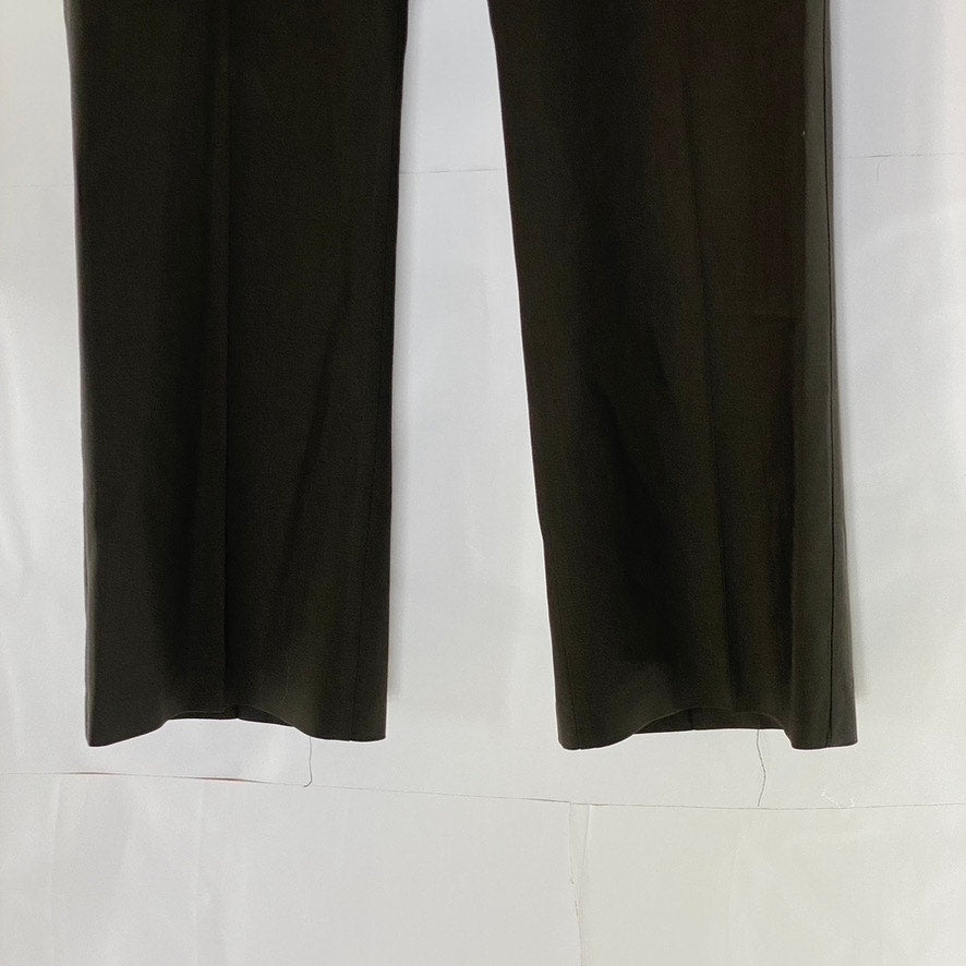 BEBE Women's Dark Brown Wool-Spandex Straight-Leg Dress Pant SZ 0