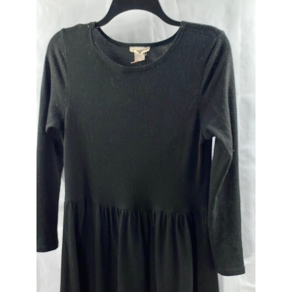 LINEAR BY RACHEL RISS Women's Black Crewneck Long Sleeve Maxi Dress SZ XS/S