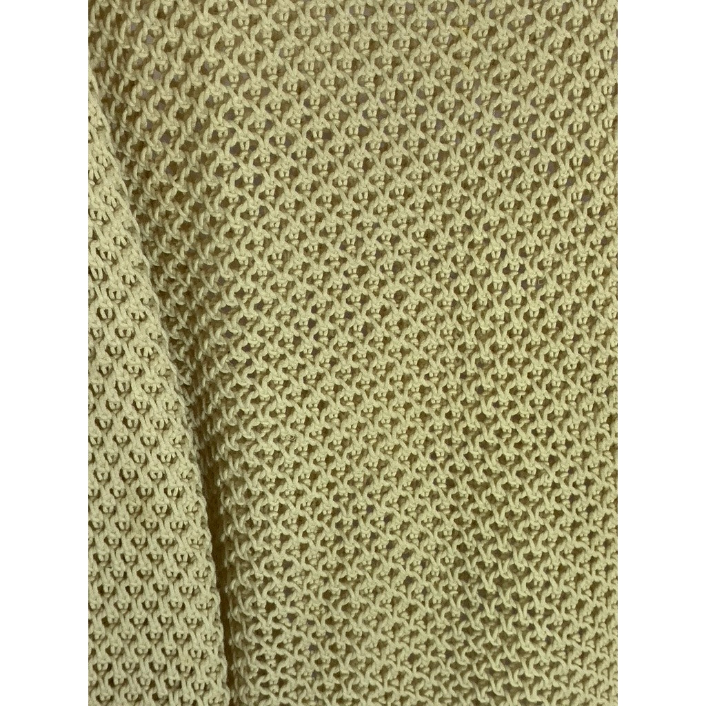 RITA ORA X PRIMARK Women's Tan Crochet Knit Crewneck Regular Fit Sweater SZ XL