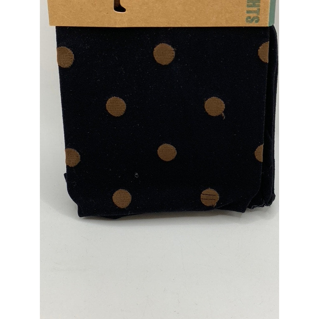 LOOK FOOTWEAR Women's Black-Brown Polka Dot Knit Pull-On Tights SZ OS