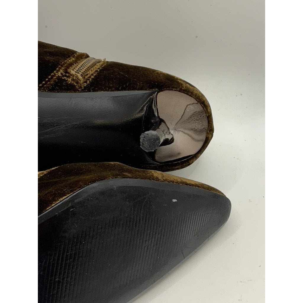 NINE WEST Women's Brown Suede Pointed Toe Stiletto Booties SZ 7.5