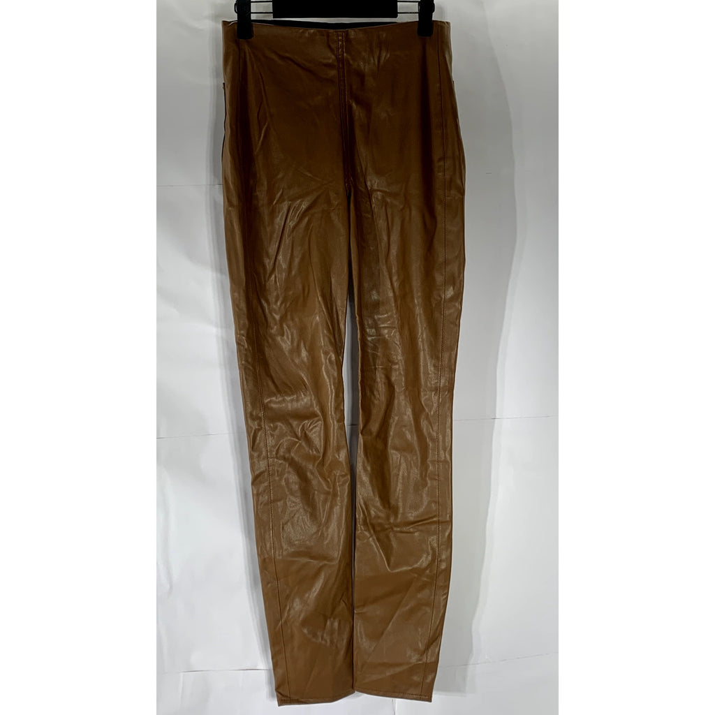 RAG & BONE Women’s Camel Brown Faux-Leather Nina Skinny Pull-On Pant SZ S