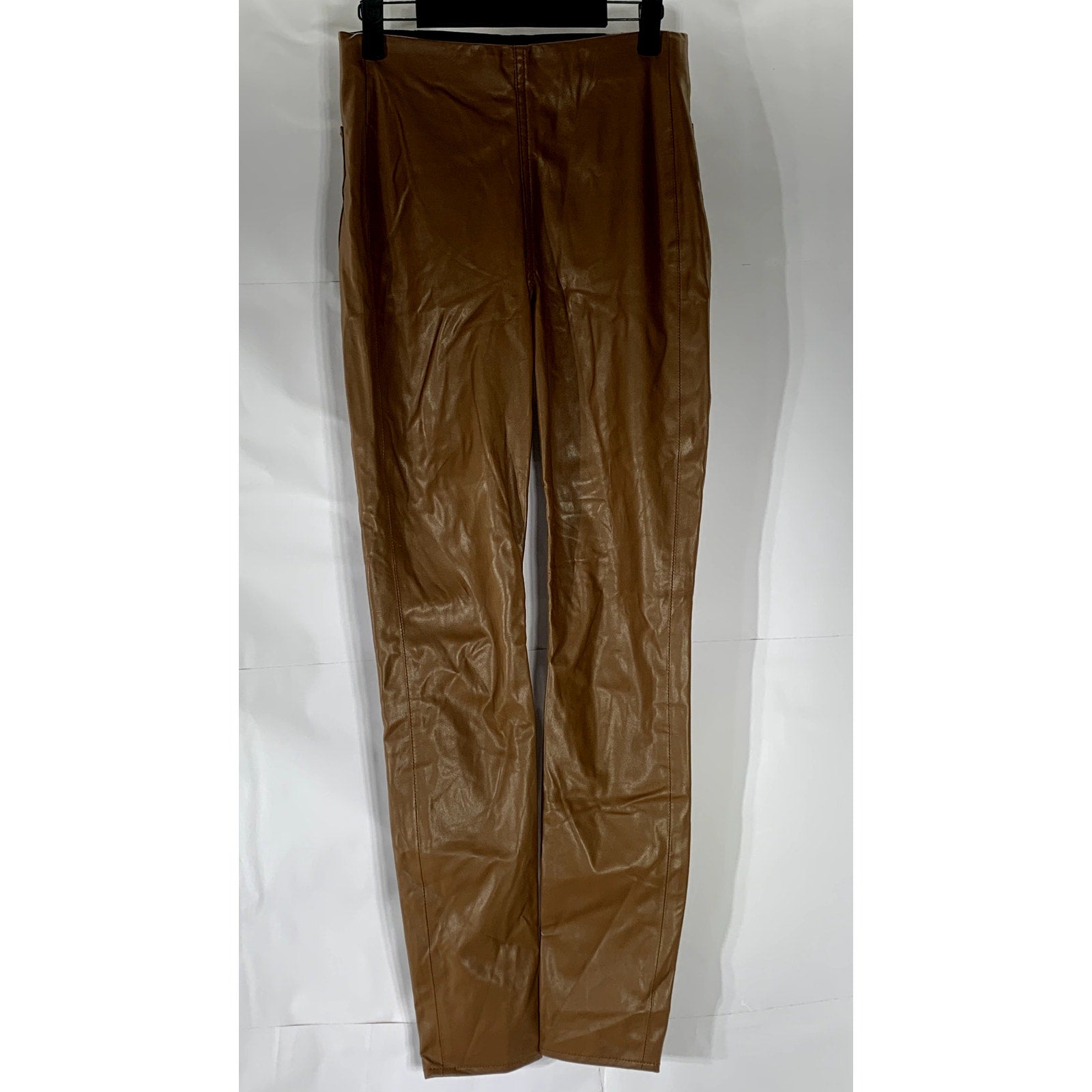 RAG & BONE Women’s Camel Brown Faux-Leather Nina Skinny Pull-On Pant SZ S