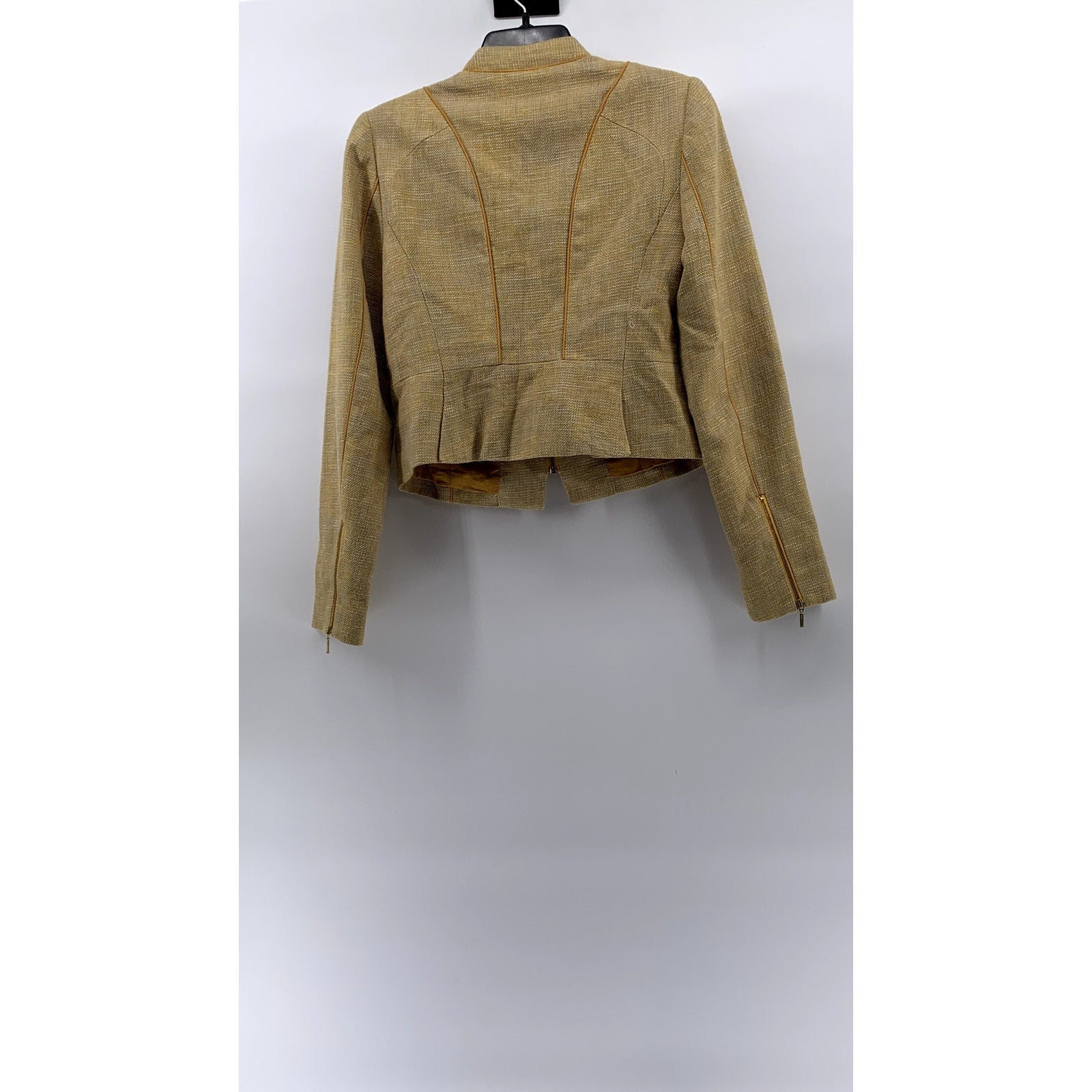 THE LIMITED Women's Yellow Textured Zip-Up Blazer SZ S