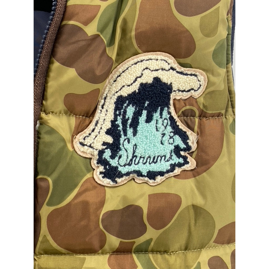 SCOTCH SHRUNK Men's Green-Navy Camo Reversible Zip-Up Hooded Vest SZ S